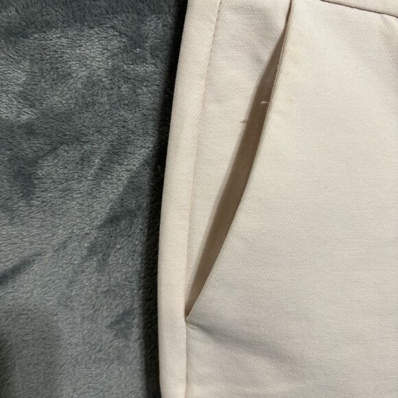 WHBM The Straight Crop Ankle Pant Women's Sz 00 Cream Embroidered Hem - Picture 5 of 9